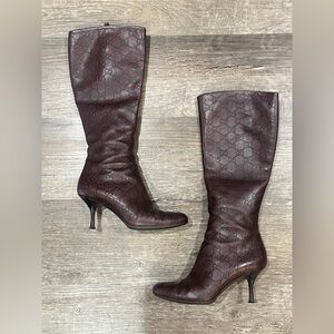 Ladies Brown Gucci Heeled Boots